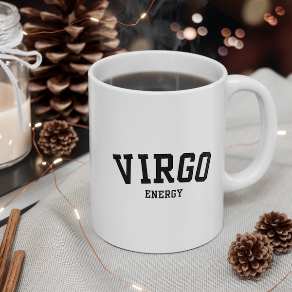 Virgo Energy Mug, Gift for Virgo Women, Virgo Horoscope Mug, Virgo Birthday Gift, Trendy Virgo AF Szn Cup, Preppy Varsity College Mug