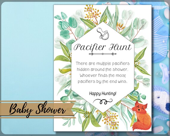 Pacifier Hunt Game Baby Shower Game Printable | Etsy