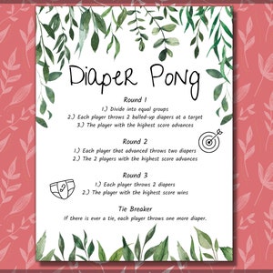 Diaper Pong Baby Shower Party Game Printable PDF Download - Etsy
