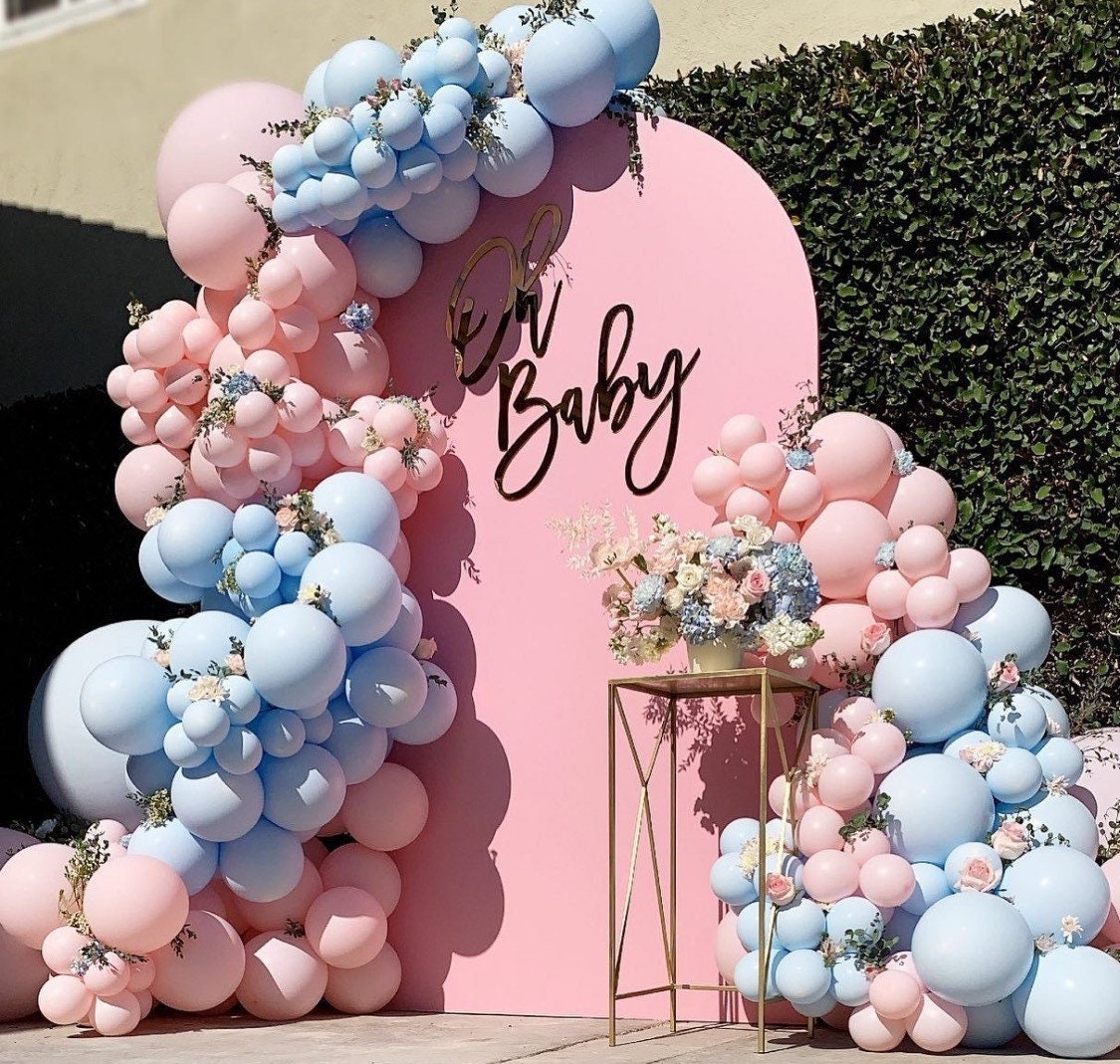  7x5ft Bear Ballon Gender Reveal Backdrop Blue Pink