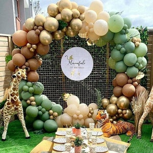 Vaisselle avec animaux de la Jungle, décoration de fête d'anniversaire  sauvage, thème Safari, fournitures pour fête prénatale pour enfants garçons