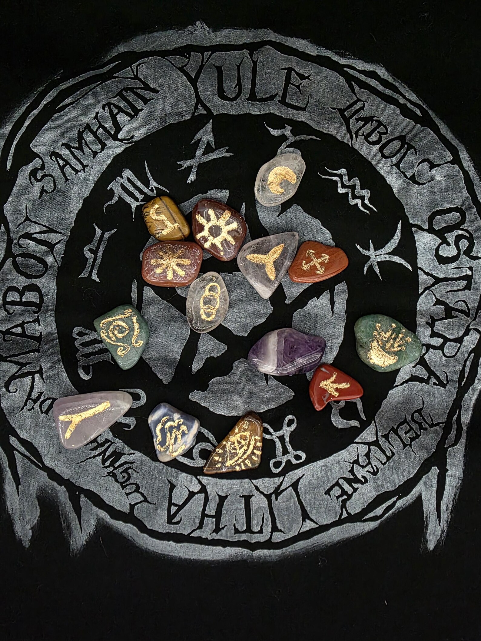 Witches Rune Crystals Handmade Crystal Witch Rune Set | Crystal Divination Runes for ...