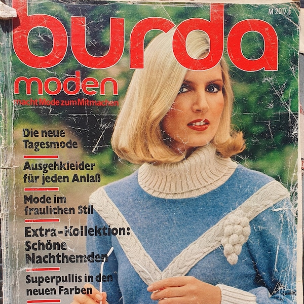 1977 Burda Moden Modezeitschriften in Deutscher Sprache