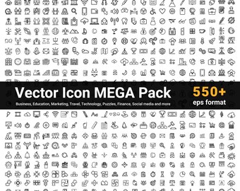 Icon Bundle Pack Over 500 Icons Icon Vector Pack Vector Icons Ai, EPS ...