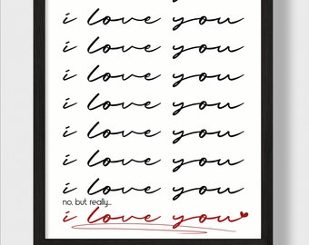 Love You Printable Word Art | 8 x 10 Art | Print-At-Home