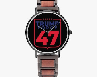 Zegarek Trump Force 47: obudowa z drewna bambusowego i miedzi – unisex