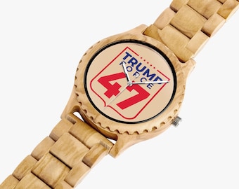 The Donald "Trump Force" Edition Natural Olive Wood Watch