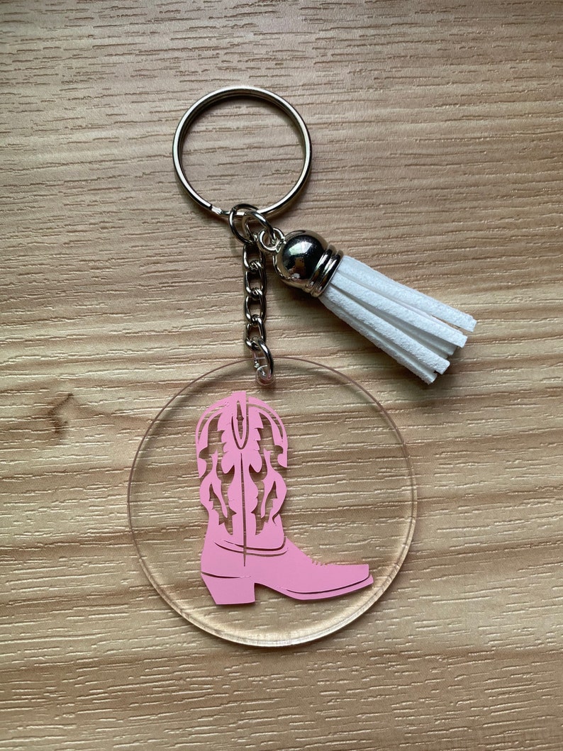 Nashville Cowboy Boot Keychain Etsy