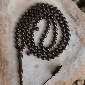 Ebony Tasbih, Wooden Tasbih, Islamic Prayer Beads, Tasbih 99 Beads, Rosary Beads, Tasbeeh Gift, Misbah, Black Wooden Tasbih, Muslim Gift
