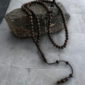 Wenge Tree Tasbih, Brown Rosary Beads, Tasbih 99, Wooden Prayer Beads, Islamic Rosary, Wood Tasbeeh, Wenge Masbaha, Wenge Tree Sabha
