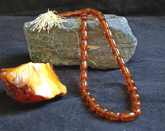 Honey Colour Islamic Prayer Beads, Real Squeezed Baltic Amber Rosary, 33 Beaded Collectible Tasbih, Master Workmanship, Gemstone Misbaha