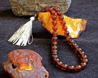 Chapelet Islamique Tasbih 33 Perles - Ambre Baltique Véritable 6mm - Fait Main Lituanie