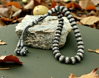 Silver Rosary, Muslim Prayer Beads, Tasbih 33, 1000K Silver, Worry Beads, Misbah, Subha, Personalize Tasbih, Tasbeeh Gift, Islamic Gift