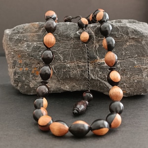 Wooden Tasbeeh, Tasbih 33, Ebony Tree Rosary, Islamic Prayer Beads, Chapelet Muslim, Handcrafted Subha, Misbaha Gift, Black Wood Tasbih
