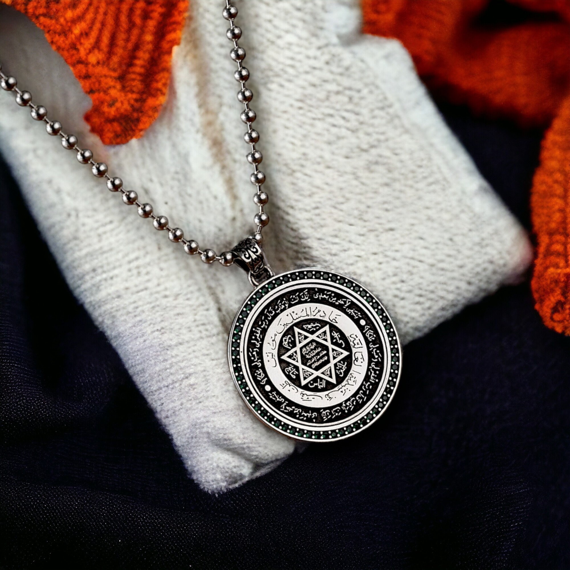 【送料無料ライン/39ショップ】 Seal of Silver Idea, Gift Silver Unique Pendant, Solomon シルバー