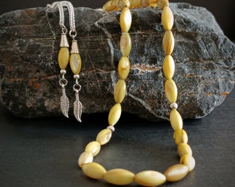 Madre de Perla Tasbih, Tasbih 33, Cuentas de Oración Islam, Regalo Tasbeeh, Rosario de Piedras Preciosas, Sibha Amarillo, Misbah, Cuentas de Preocupación, Tasbih Personalizado