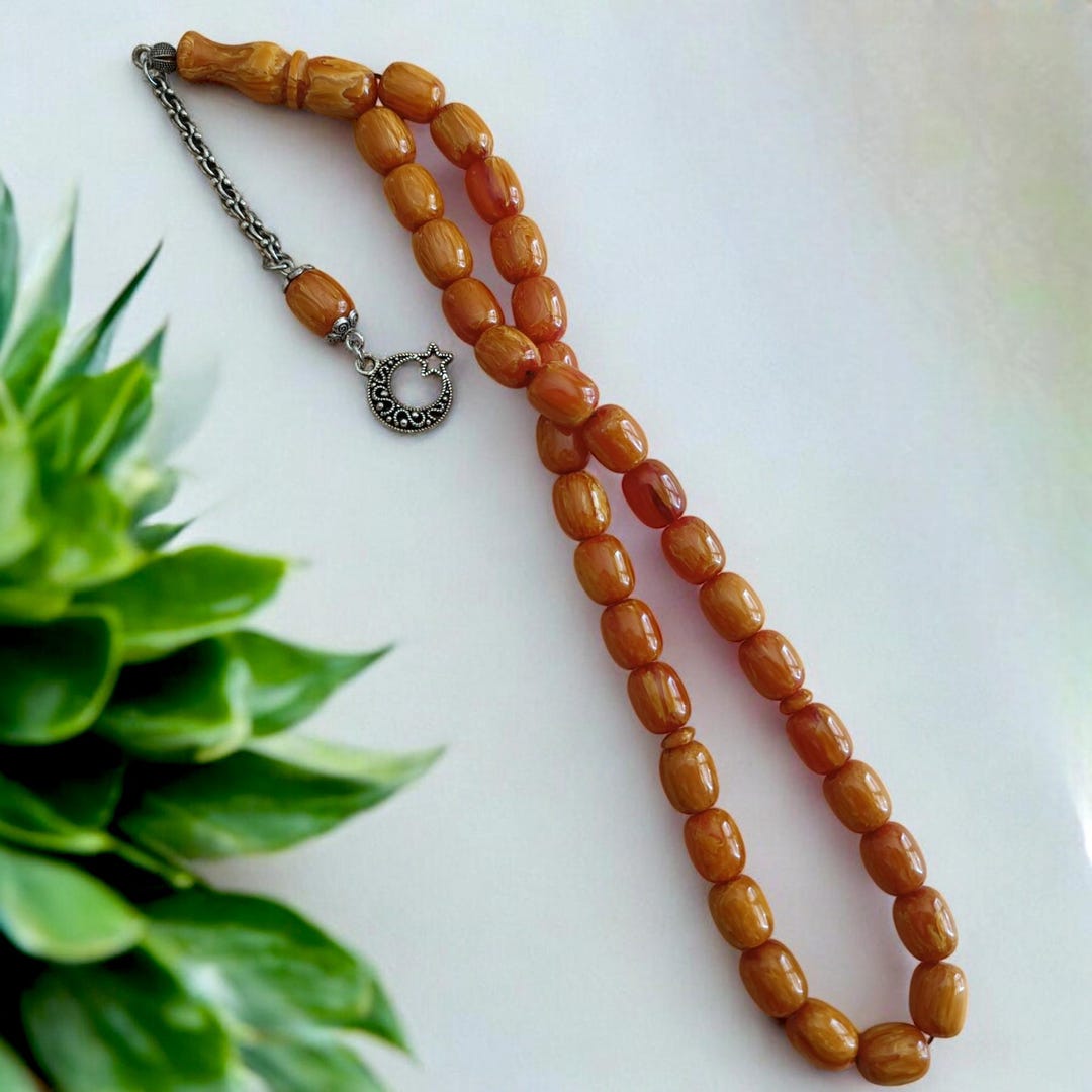 Bakelite Subha, Orange Misbaha, Stress Beads, Tasbih 33, Prayer Beads ...
