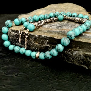 Fairuz Tasbih, Rosary Beads, Gemstone Misbah, Turquoise Sibha, Personalized Tasbih, Muslim Prayer Beads, Chakra Beads, Stress Beads, Dhikr