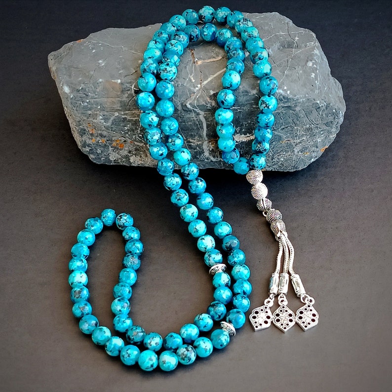 Blue Prayer Beads Tasbih 99 Beads Tasbeeh Gift Rosary Beads Quartz blue-prayer-beads-tasbih-99-beads-tasbeeh-gift-rosary-beads-quartz