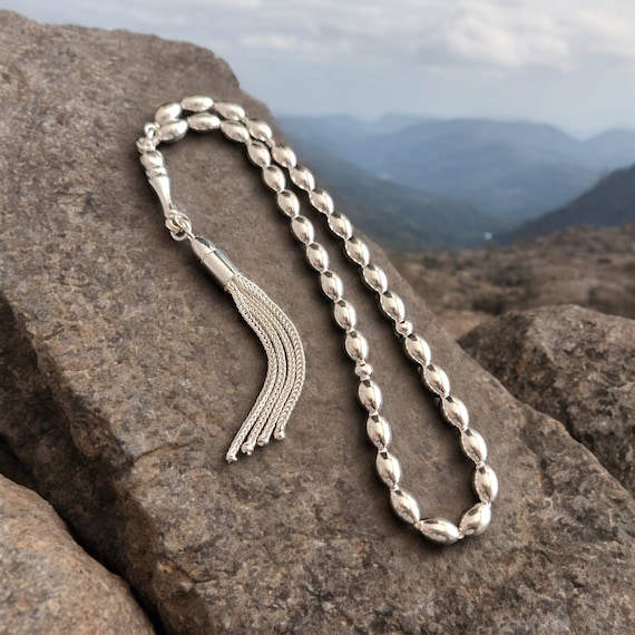 【日本未発売】 Sterling Silver Tasbih, 925 Silver Rosary, Silver Prayer ボディ・フェイスケア