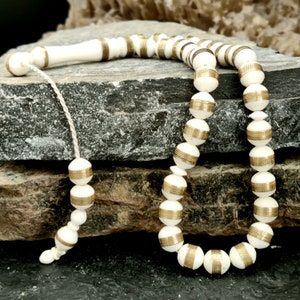 Rozenkrans kameelbot, goudkleurige gebedskralen, Tasbih 33 kralen, witte misbaha, stresskralen, cadeau voor moslim, handgemaakte islamitische tasbeeh