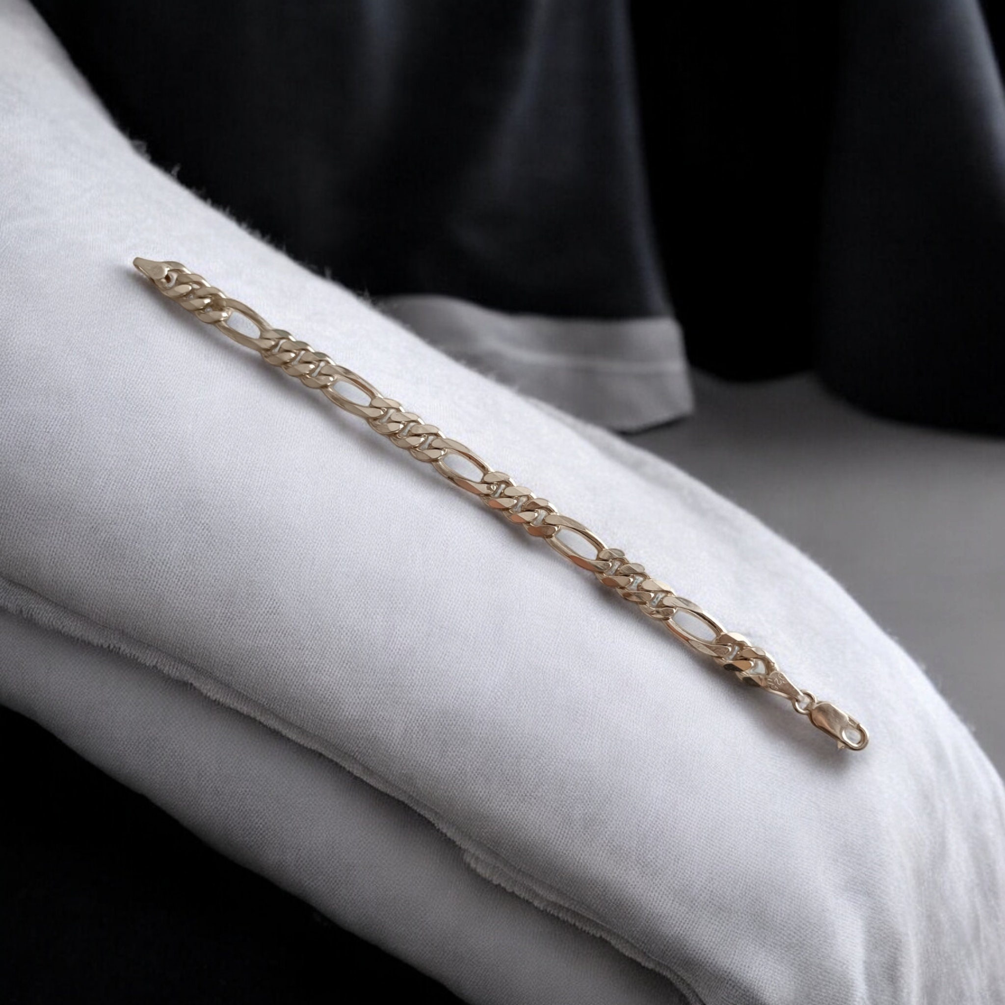 Pure Silver Bracelet, Unique Chain Bangle, Classy
