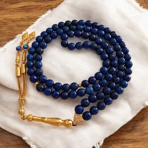 Blue Gemstone Rosary, Tasbih 99, Prayer Beads Islam, Lapis Lazuli Tasbih, Tasbeeh Gift, Muslim Gift, Stress Beads, Energy Beads, Masbaha