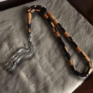 Muslim Tasbih, Ebony Misbaha, Handmade Sibha, Tasbeeh Gift, Tasbih 33, Islamic Rosary, Present for Muslim, Worry Beads, Wooden Prayer Beads