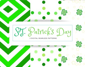 ST. PATRICK'S DAY, St. Patrick's Day Seamless Repeat Pattern, Printable Digital Paper