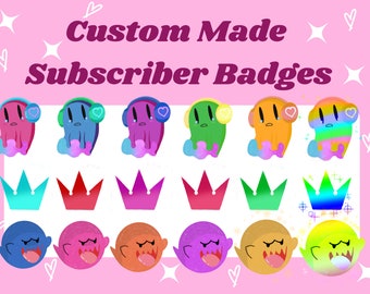 Custom Made to Order Twitch Subscriber Badges| Digital Art Commissions| Personalized Badges