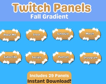 Cute Fall Twitch Stream Panels| 29 Panels| Simple Kawaii Aesthetic