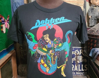 Vintage 1987 Dokken Heavy Metal Rock Japanese Warrior Soft Thin single stitch music fan 80s band tee t shirt 38 M