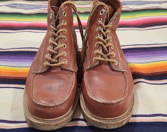 Vintage 1960s 70s Big Mac Leather goodyear sole work boots 8 E