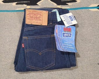 Deadstock 1984 Levis 502 Student Dark Denim Indigo 80s Mde in USA jeans Chest: 24 / 32
