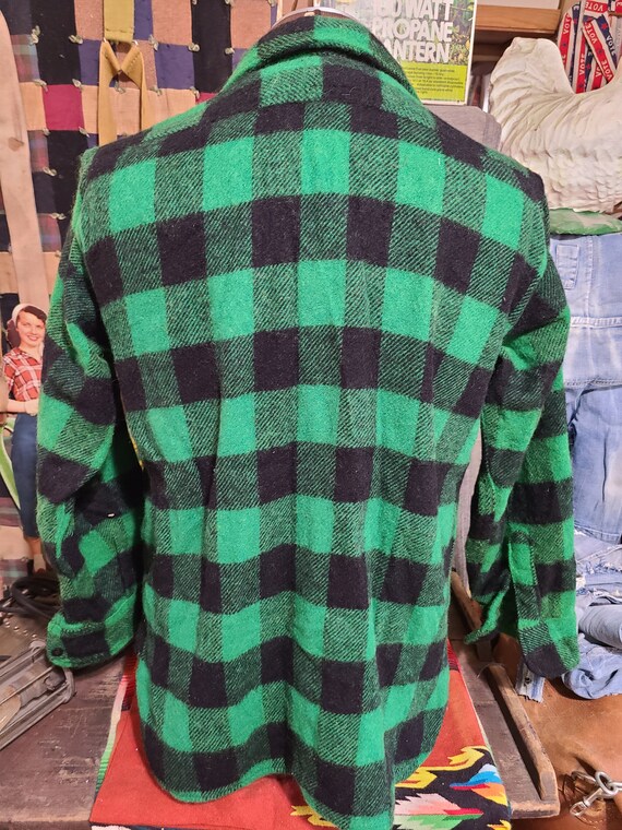 Vintage 40s 50s Big Mike Plaid Wool button up wor… - image 3