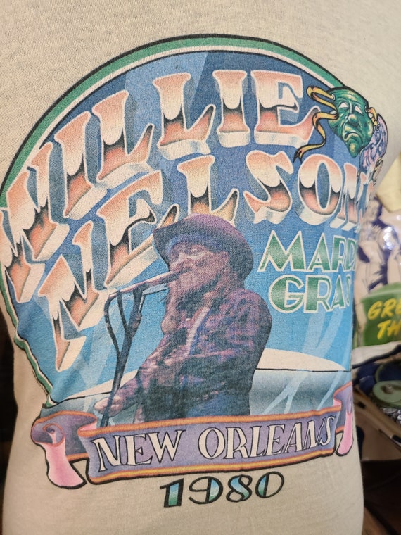 Rare Vintage 1980 Mardi Gras Willie Nelson v neck Col… - Gem