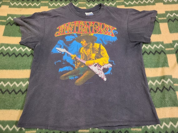 Vintage 80s Jimi Hendrix Guitar Rock Concert tour… - image 4