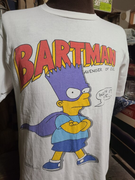 Vintage 1990 Bart Simpson Bartman super hero tv s… - image 2
