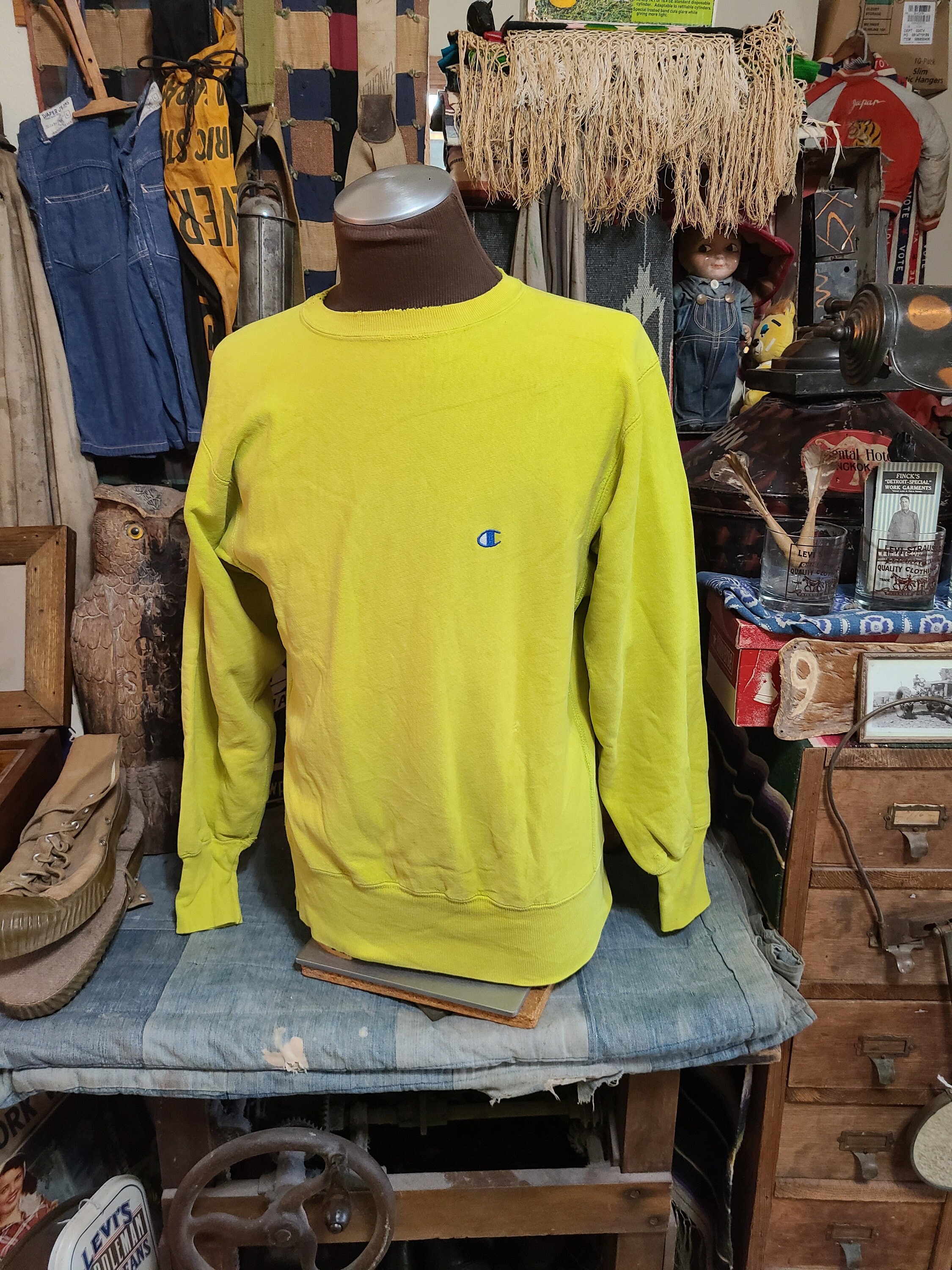 Neon green champion best sale sweater