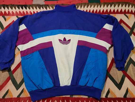 NOS Vintage 80s 90s Team Adidas color block Trico… - image 7