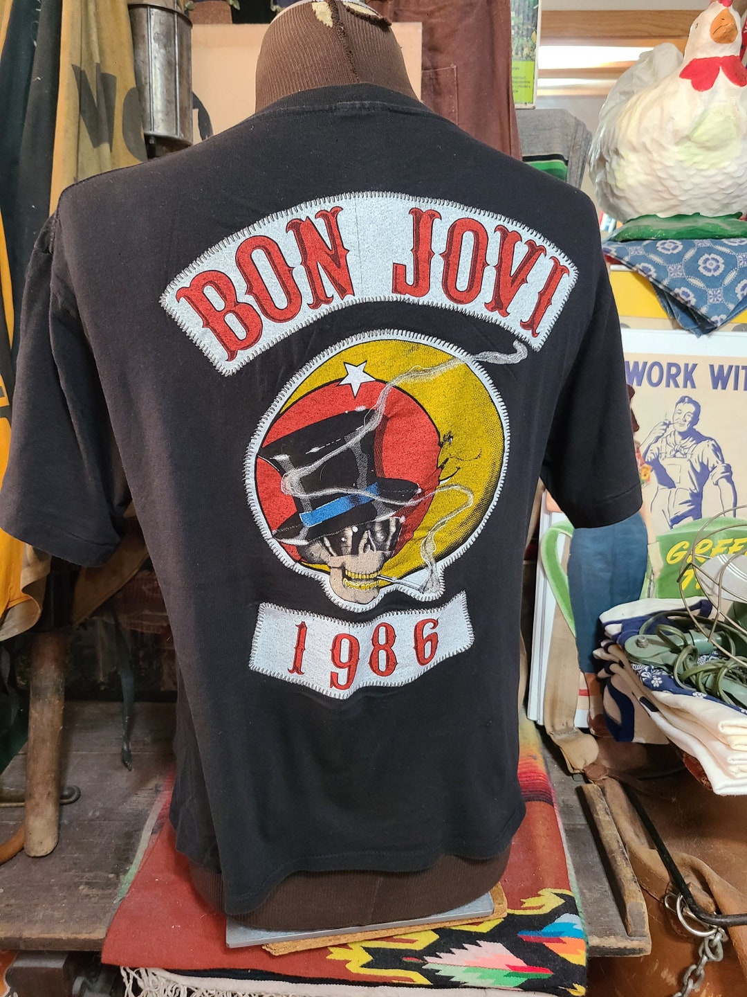 Vintage 1986 Bon Jovi Glam Rock Concert Tour 2 Sided Single - Etsy