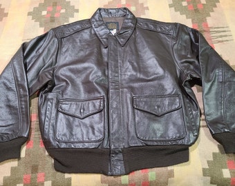 VIntage 1980s Avirex A-2 Leather Flight Bomber USAF WW2 jacket 44 L