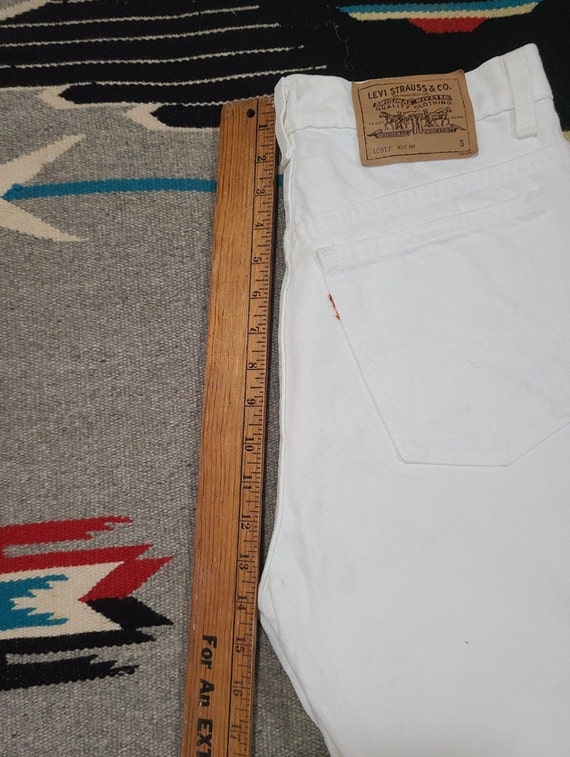 Vintage 80s Levis Made in USA White Denim 917 hig… - image 8