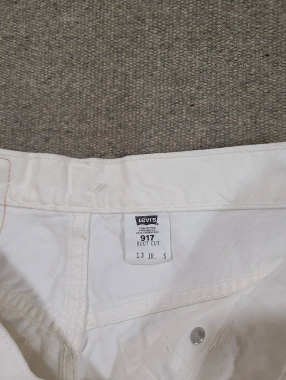 Vintage 80s Levis Made in USA White Denim 917 hig… - image 4