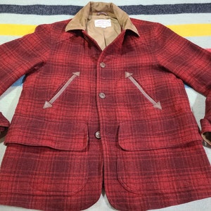 Rare 90s Ralph Lauren Double rl rrl NYC Red Buffalo plaid mackinaw hunting coat jacket 46 L /XL