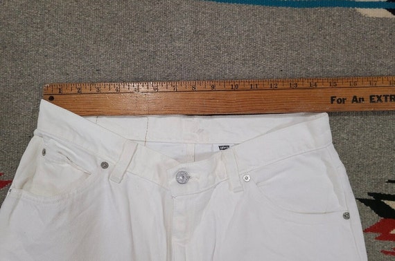 Vintage 80s Levis Made in USA White Denim 917 hig… - image 5