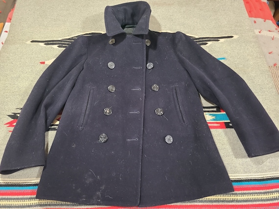 VINTAGE U.S.NAVY  10B Wool Pea Coat