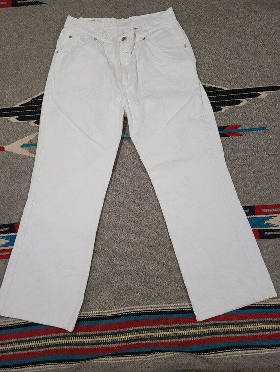 Vintage 80s Levis Made in USA White Denim 917 hig… - image 2