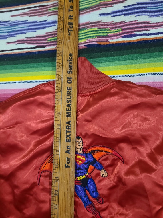 Vintage 80s Superman Embroidered Heavy Satin cart… - image 3