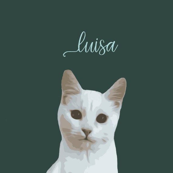 Custom Pet Portrait (digital) Modern Minimal Design, High